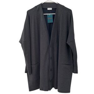 Tommy John Dark Gray Waffle Button-Up Cardigan